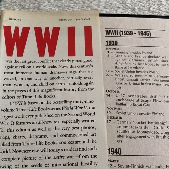 𝅺time-life Books WWII History of the Second World War hardcover first print​​​​ - Picture 10 of 10